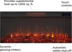 Real Flame Malie 68″ Electric Fireplace with Mantel & Remote Control - Image 8